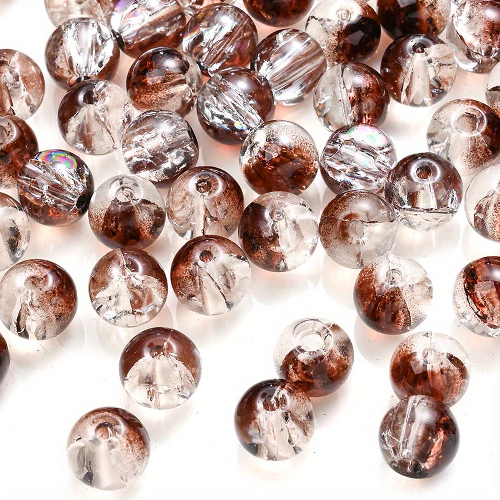 100PCS 8mm Gradient Glazed Flower Bead Set