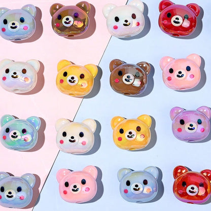 Shiny UV Bear Head Beads
