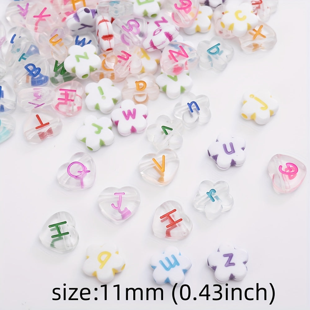 Heart Shape Letter Acrylic Beads