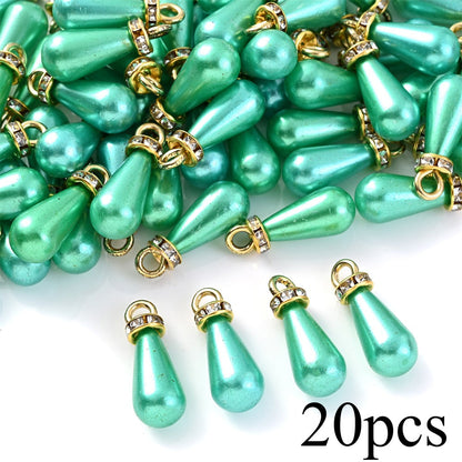 Multicolor Acrylic Imitation Pearl Waterdrop Charms