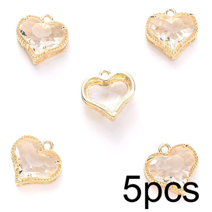 Faceted Heart Rhinestone Pendants