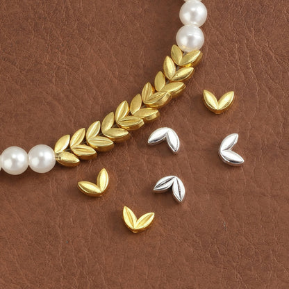 Gold & Silver Wheat Alloy Beads