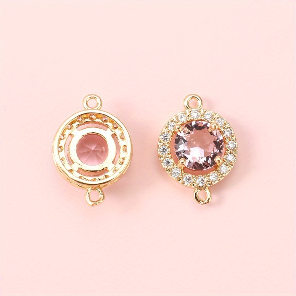 Round Glass Rhinestone Pendants