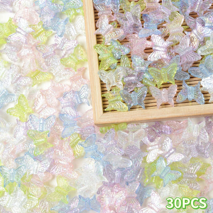 Green AB Acrylic Butterfly Beads