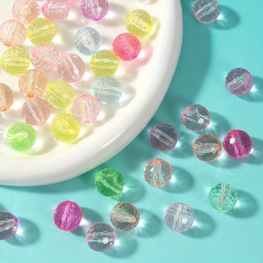 Mixed Color Transparent Cut-Off Acrylic Beads