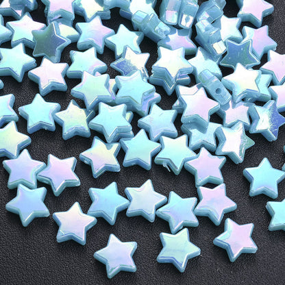 100-Piece 11 mm AB Acrylic Star Beads