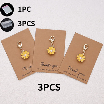 Alloy Flower Keychain Set