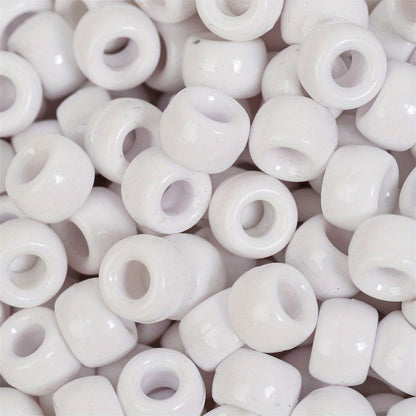 100pcs Colorful Acrylic Big Hole Pony Beads- 6x9mmLarge Hole Beads