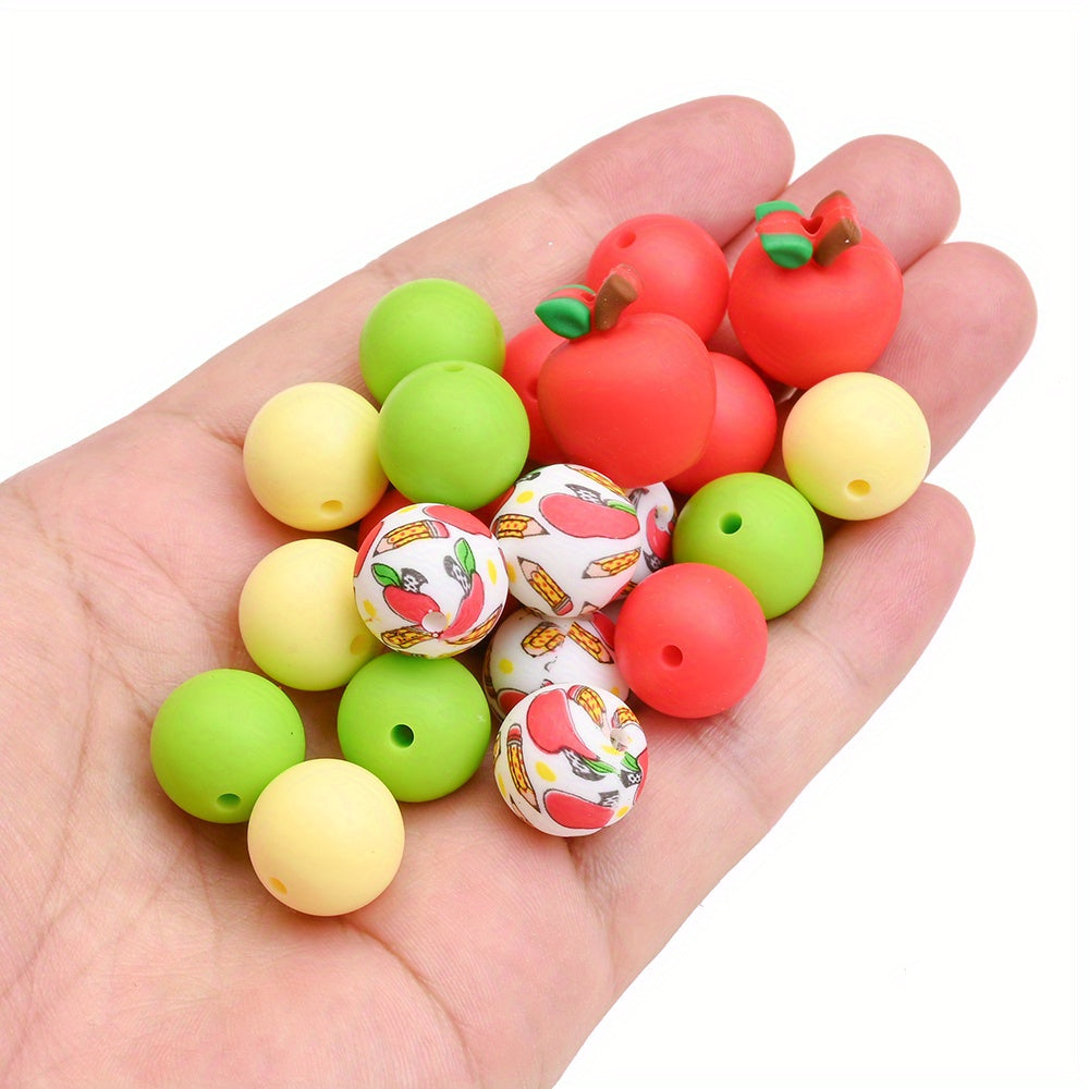 25PCS Fruit Collection Silicone Bead Set