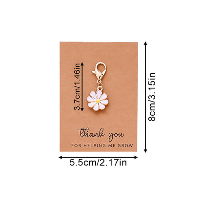 Alloy Flower Keychain Set