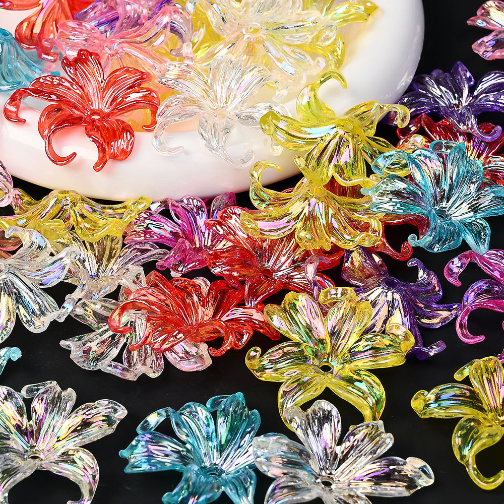 Acrylic AB Iridescent Petal Beads