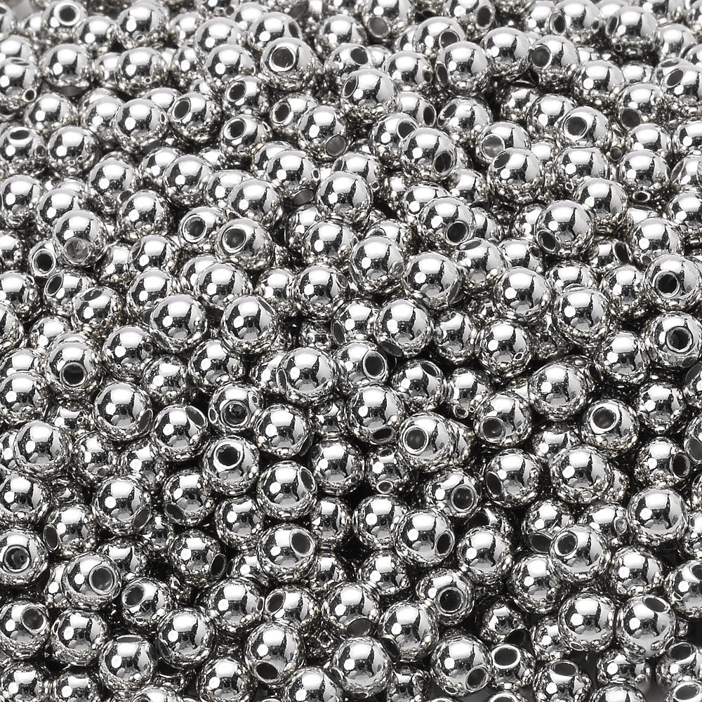300pcs 3mm Golden Silvery Acrylic Round Spacer Beads