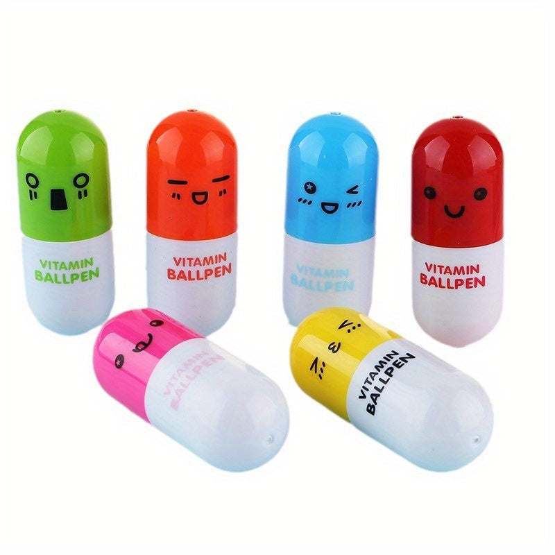 20/30-Piece Creative Vitamin-Shaped Retractable Ballpoint Pens