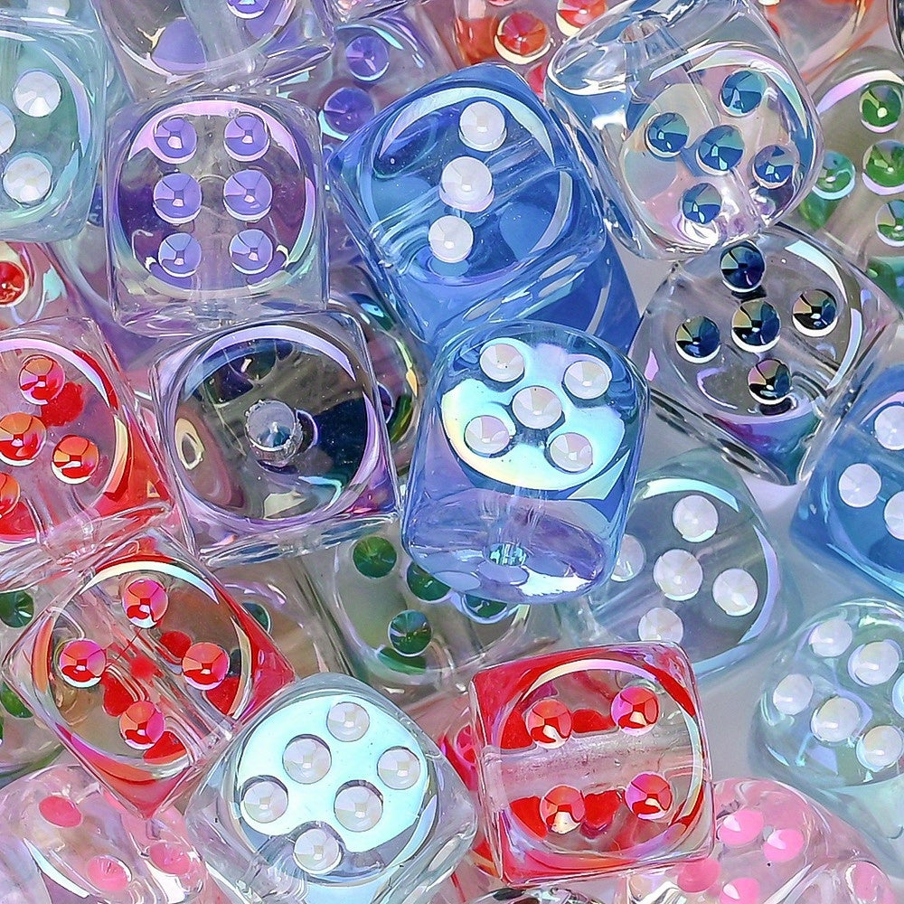 Clear Dice Shape Acrylic Beads