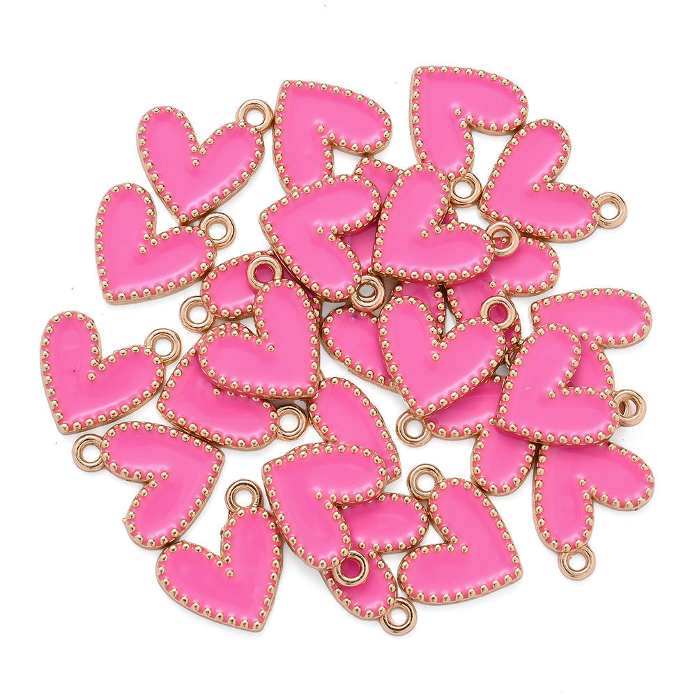 Enamel Heart Pendant Charms