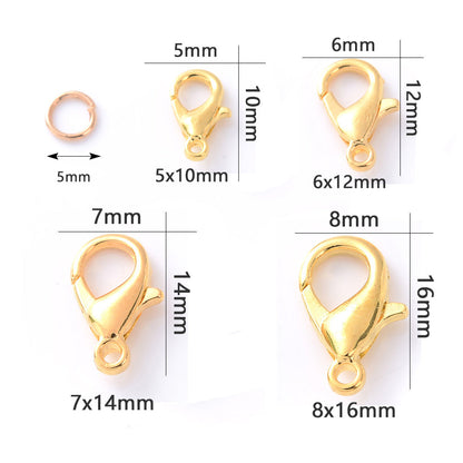 50-Piece Open Jump Rings & Lobster Clasps Jewelry Findings Set