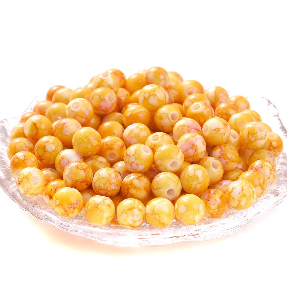 100pcs 8mm Cracked Acrylic Loose Spacer Beads