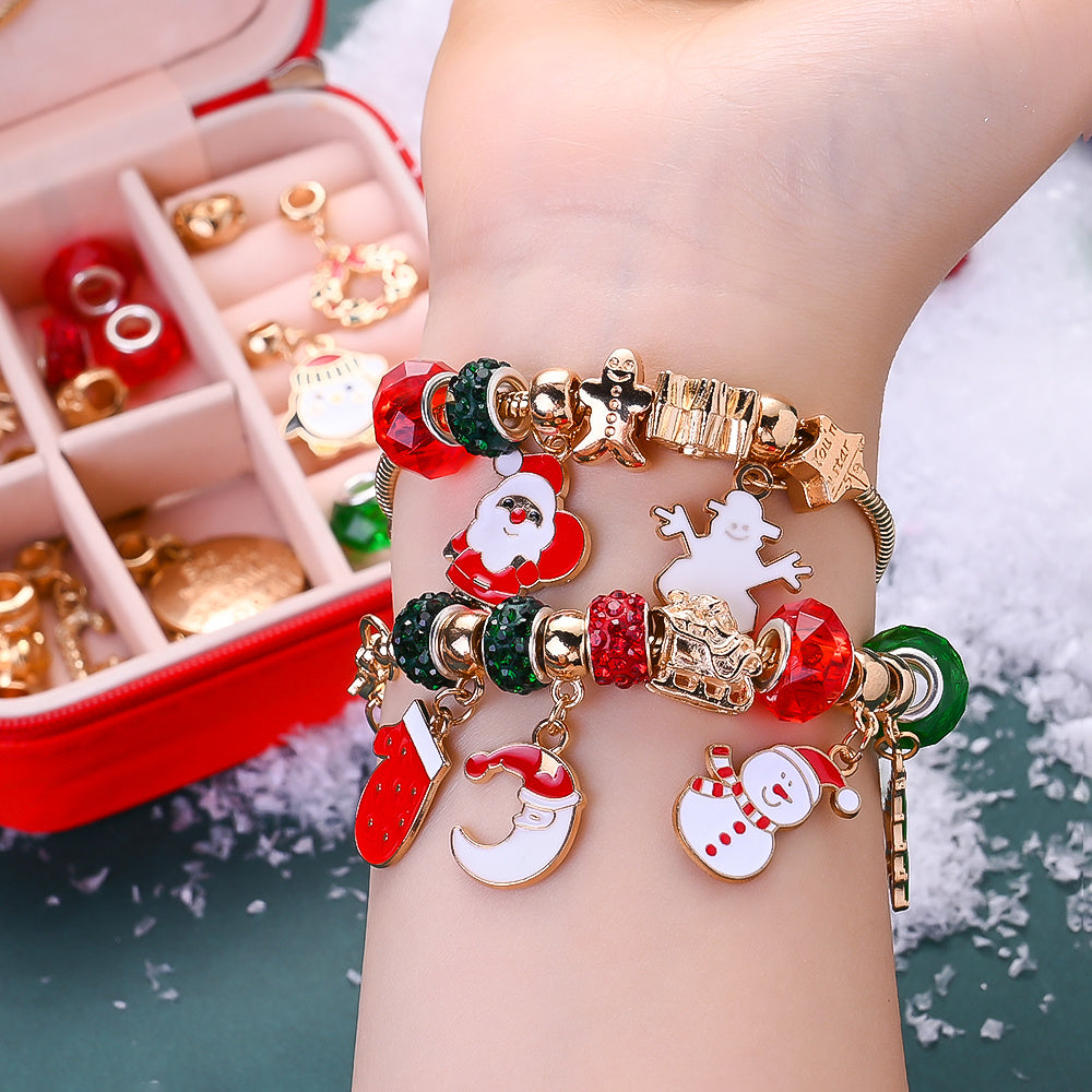 55-Piece Christmas-Themed Bracelet Making Kit