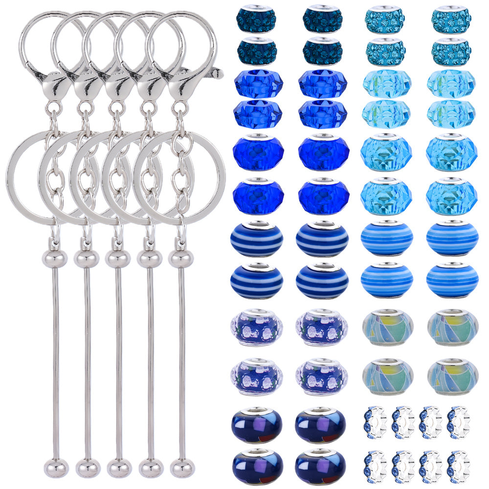 Silver Beaded Keychain Making Kit