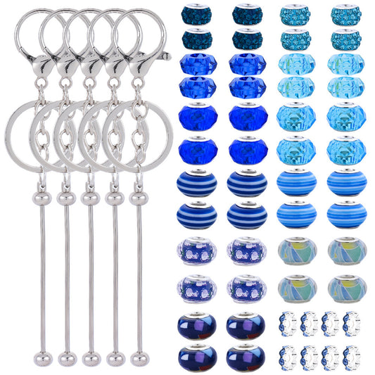 Silver Beaded Keychain Making Kit