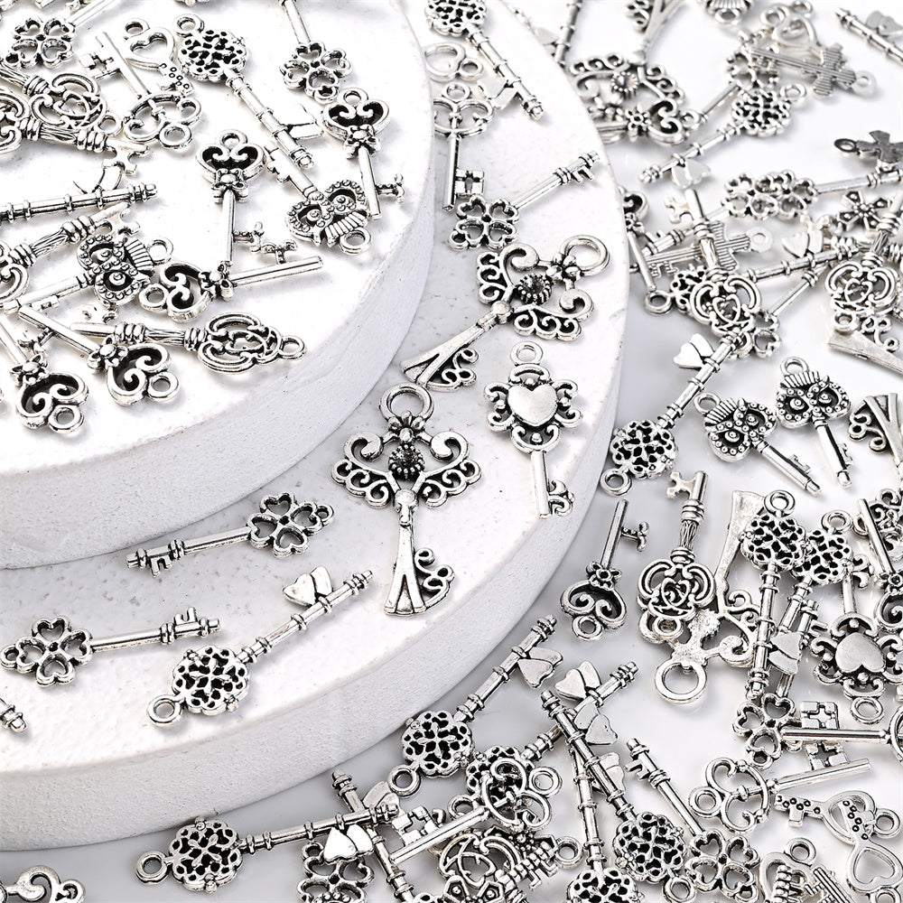 Retro White K Zinc Alloy Pendant Charms