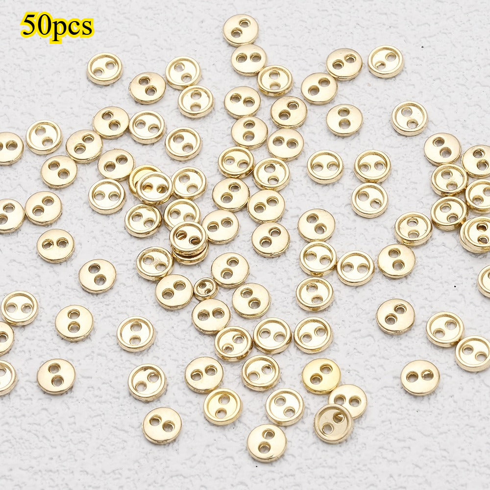 50-Piece 3/4/5 mm Mini Metal Sewing Buttons
