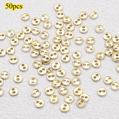 50-Piece 3/4/5 mm Mini Metal Sewing Buttons