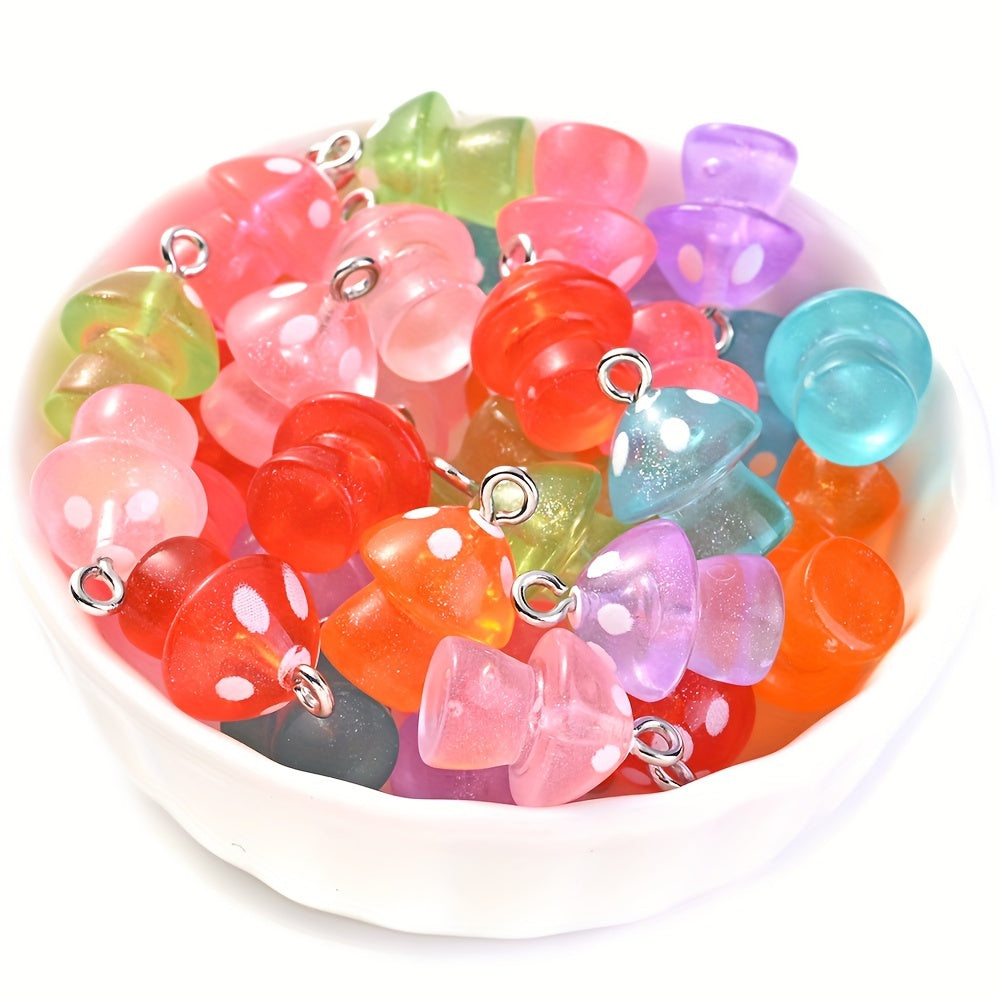 Luminous Mushroom Acrylic Charm Beads