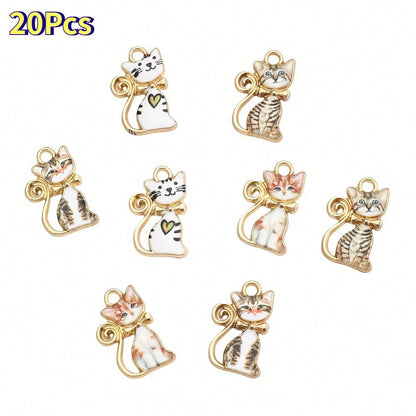 Colorful Cat Alloy Enamel Charms