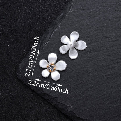 White Five-Petal Flower Acrylic Patch Beads