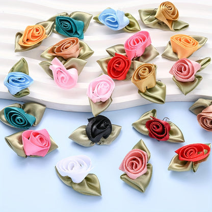 10PCS 12×32mm Fabric Tulip Flower Embellishment Set