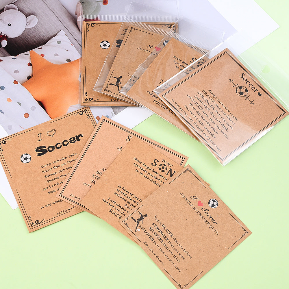 100PCS Football Theme Kraft Paper Card Set