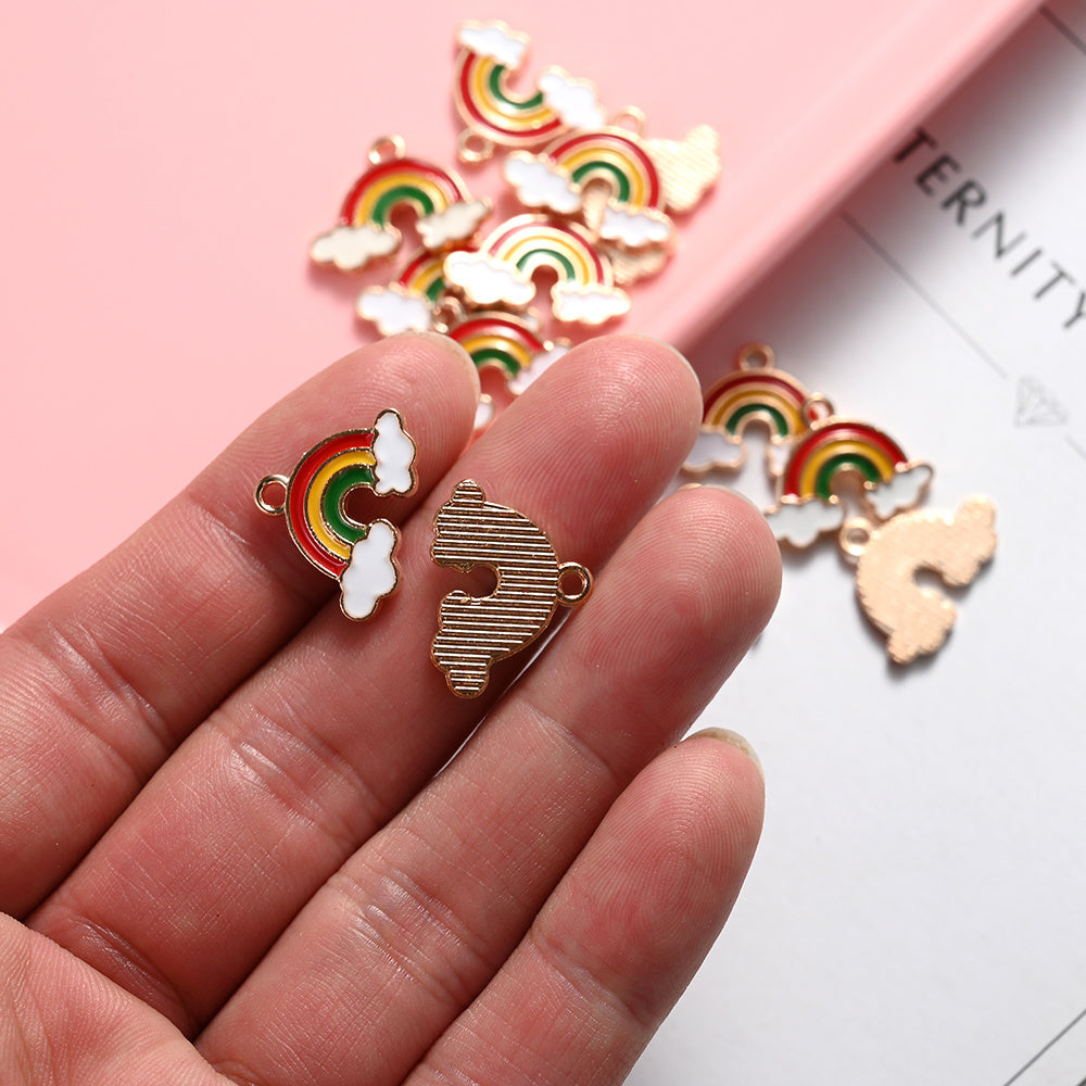 Rainbow Enamel Catfish Love Pendants