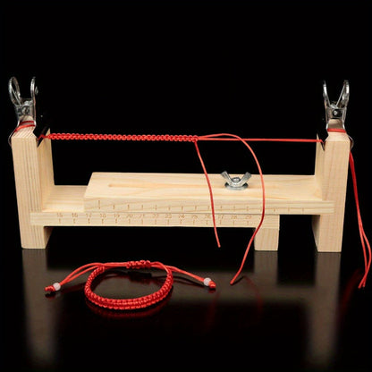 Adjustable Wooden Bracelet Making Tool with 2 Clips