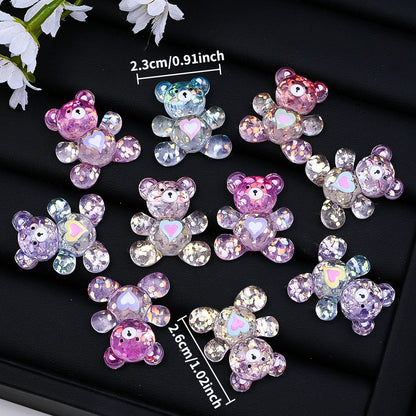 Shiny Bear Love Resin Patch Beads