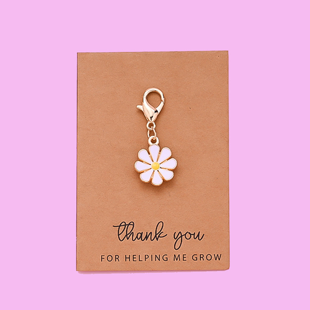 Daisy Flower Keychain with Thank You Card