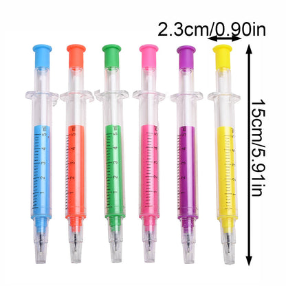 9-Piece Random Color Syringe Ballpoint Pen Set