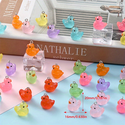 10PCS 16×20mm Luminous Duck Acrylic Bead Set