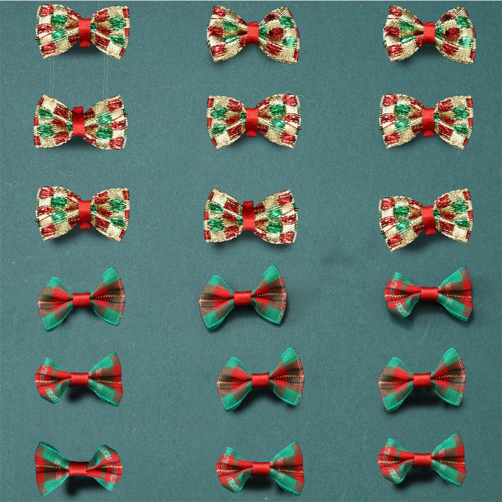 Christmas Gold Threaded Ripple Bow Embellishments