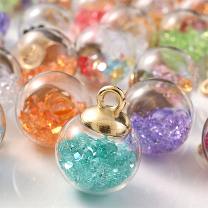 Rhinestone Glass Ball Pendants