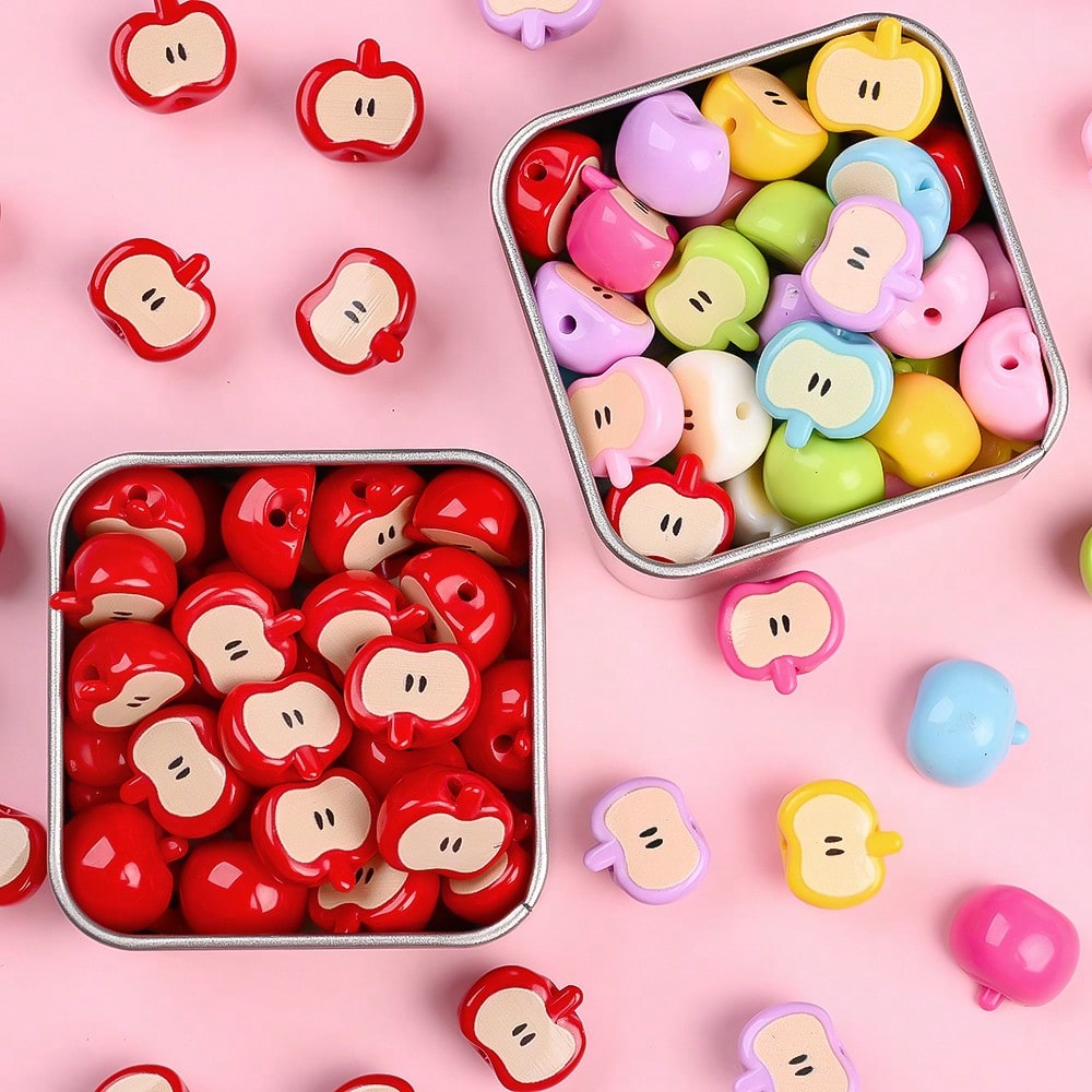 Christmas Red Apple Acrylic Beads