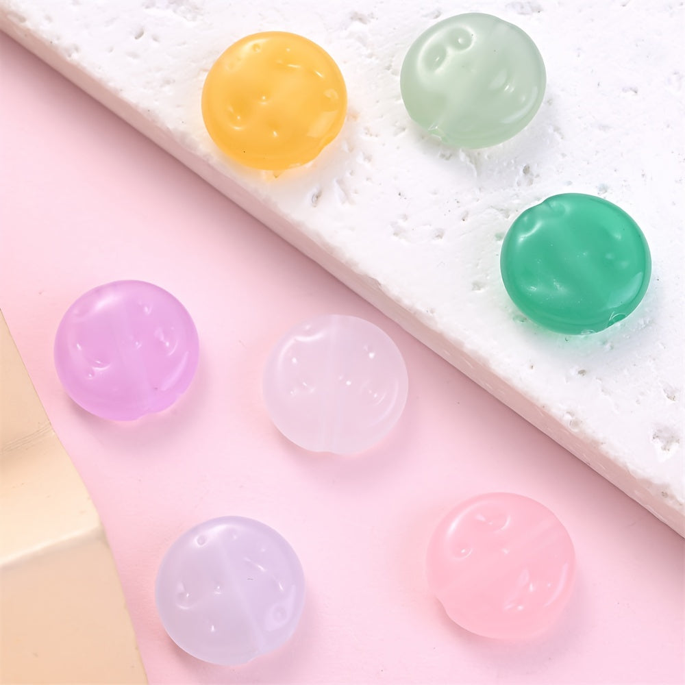 Flat Round Glowing Acrylic Beads