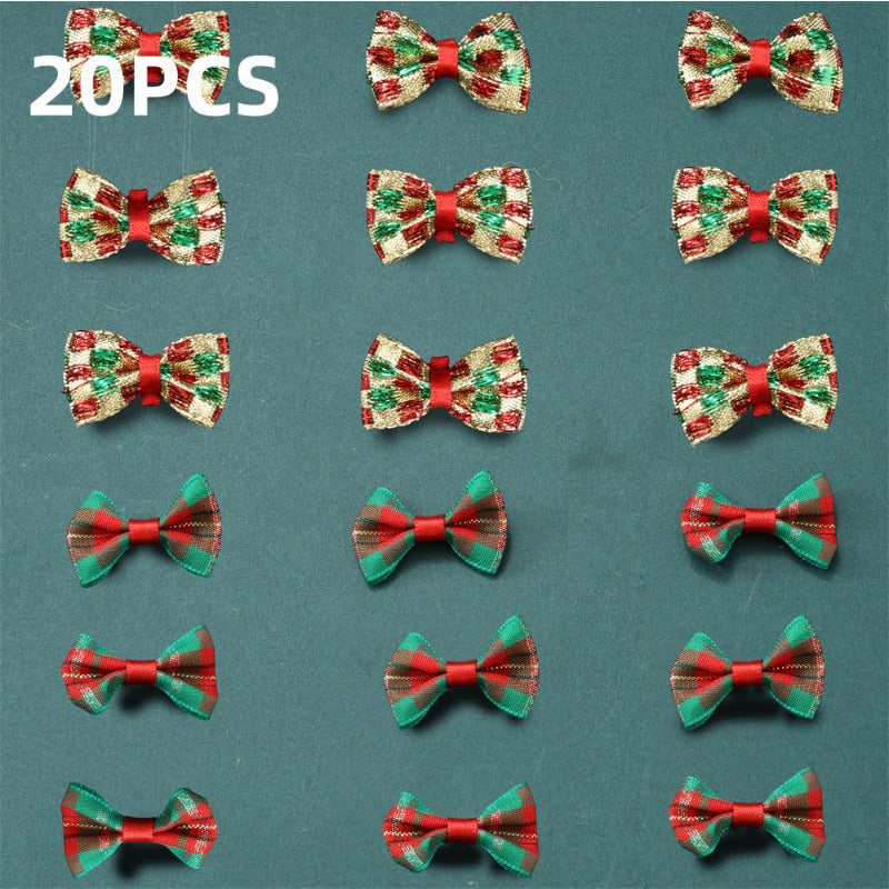 Christmas Gold Threaded Ripple Bow Embellishments