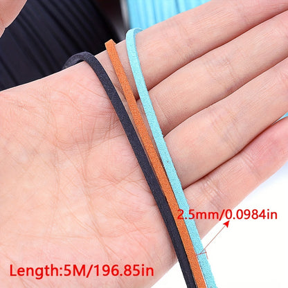 5m 2.5mm Flat Korean Velvet Cord for Jewelry Making