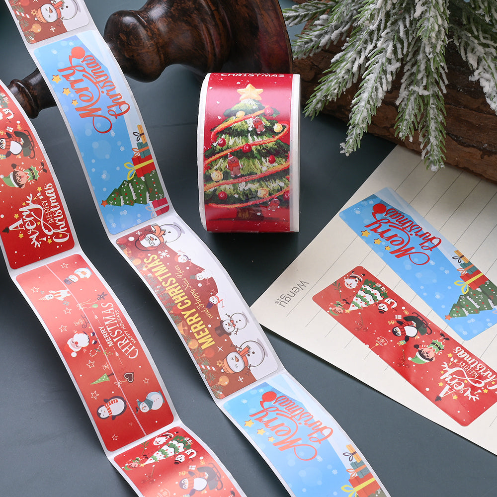 Christmas Pattern Rectangular Stickers