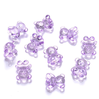 10/20pcs 10x18mm Acrylic Clear Small Bear Shaped Beads