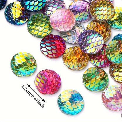 Resin Fish Scale Dome Flatback Embellishments