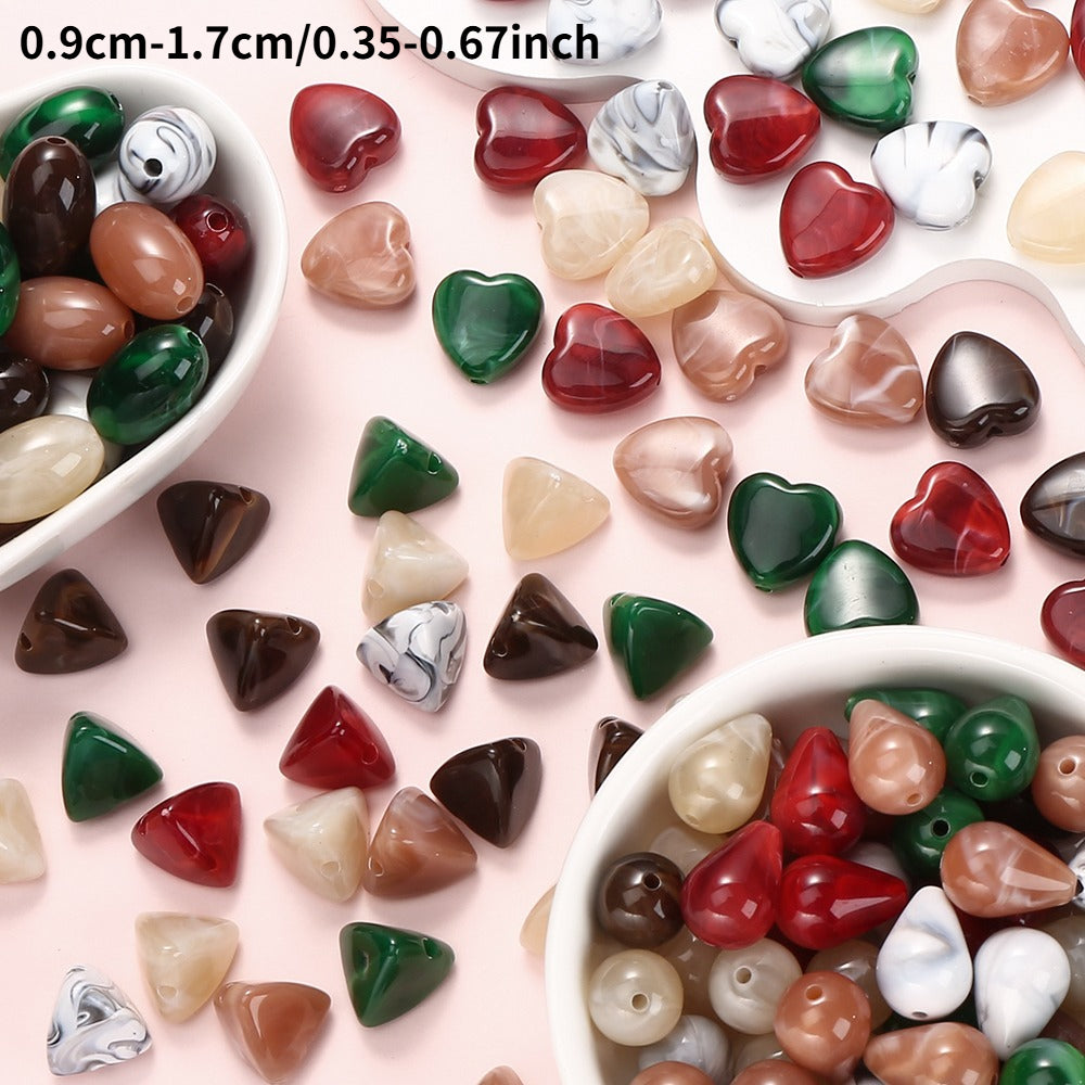 Two-Color Marble Acrylic Beads