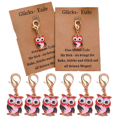 Red Enamel Owl Keychains