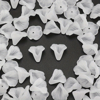 White Acrylic Horn Flower Beads